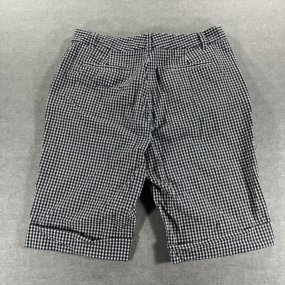 Lauren Active Ralph Lauren Gingham Shorts Navy Blue White Cuffed Size 10 Womens - Picture 7 of 7